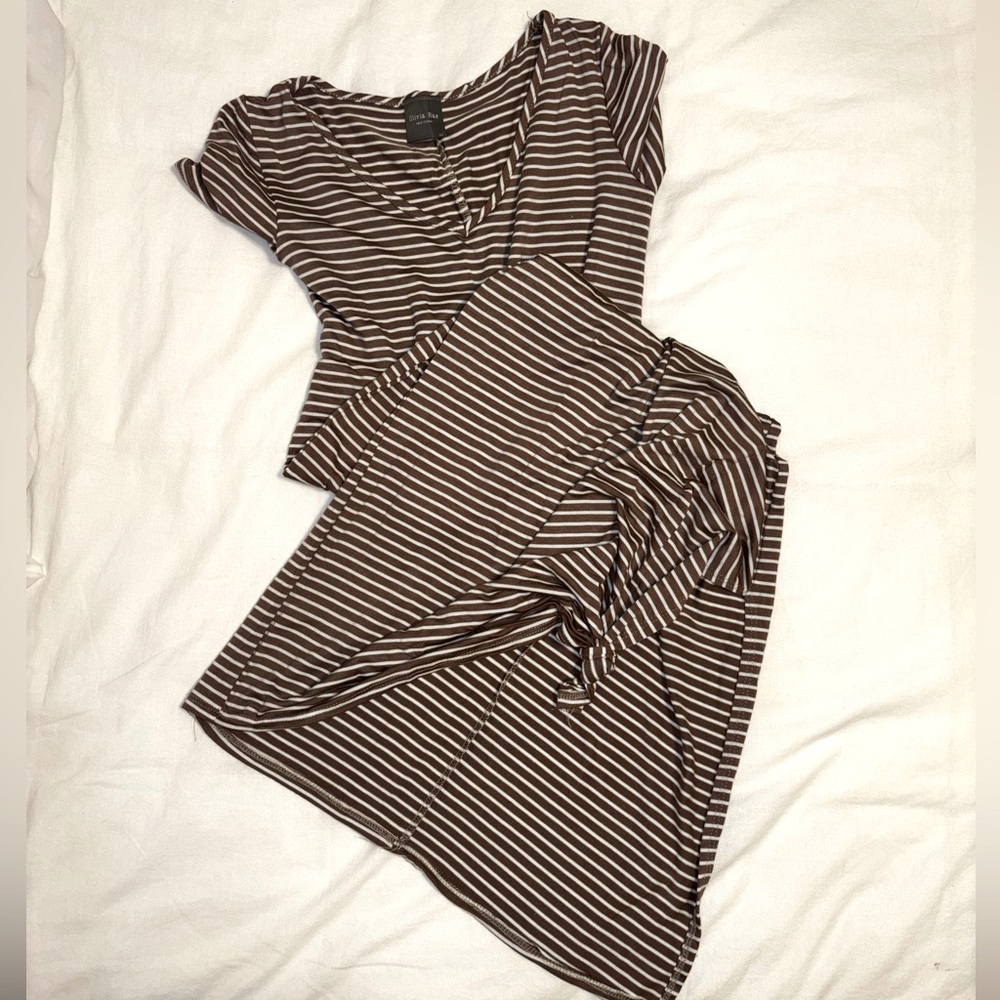 Striped Brown Women's Dress